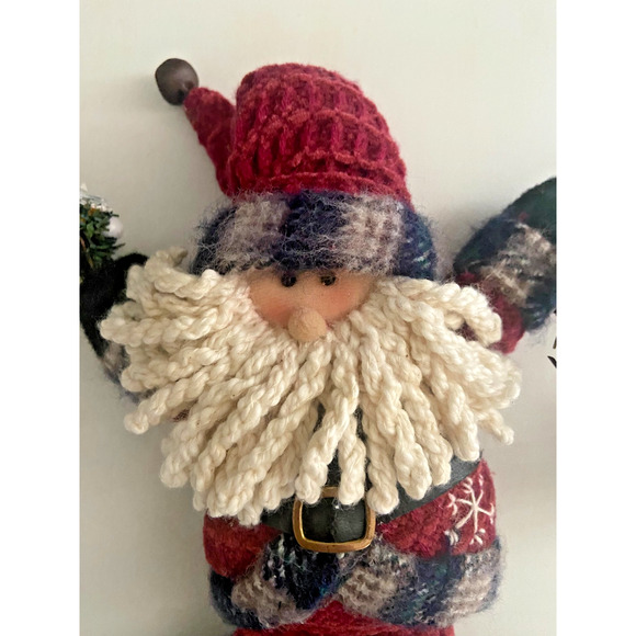 Rustic Plush Santa Christmas Collectible Ornaments, Set of 2, 10.5" to 14"H - Picture 8 of 13